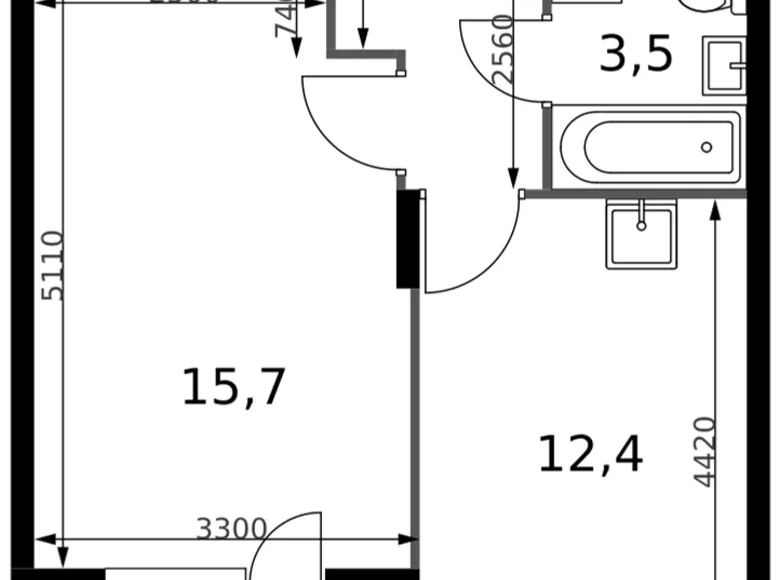 Appartement 1 chambre 37 m² Sapronovo, Russie