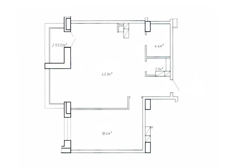 2 room apartment 70 m² Minsk, Belarus