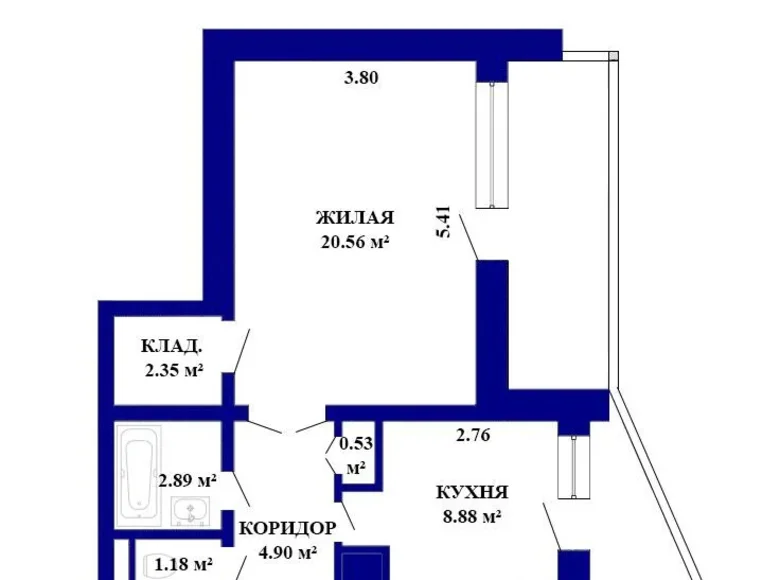 Квартира 1 комната 48 м² Минск, Беларусь