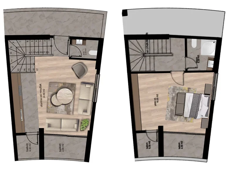 Wohnung 2 zimmer 75 m² Akdeniz, Türkei