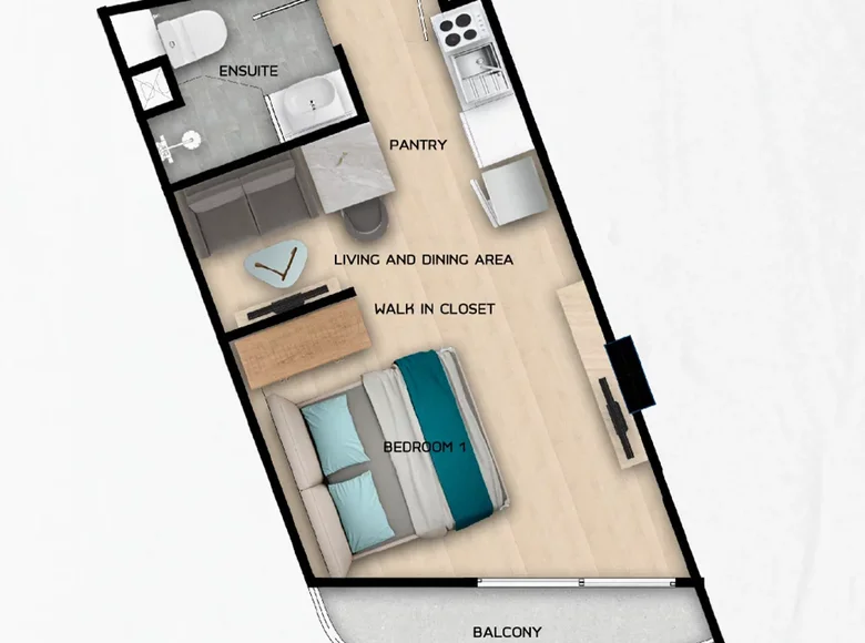 Mieszkanie 30 m² Rawai, Tajlandia