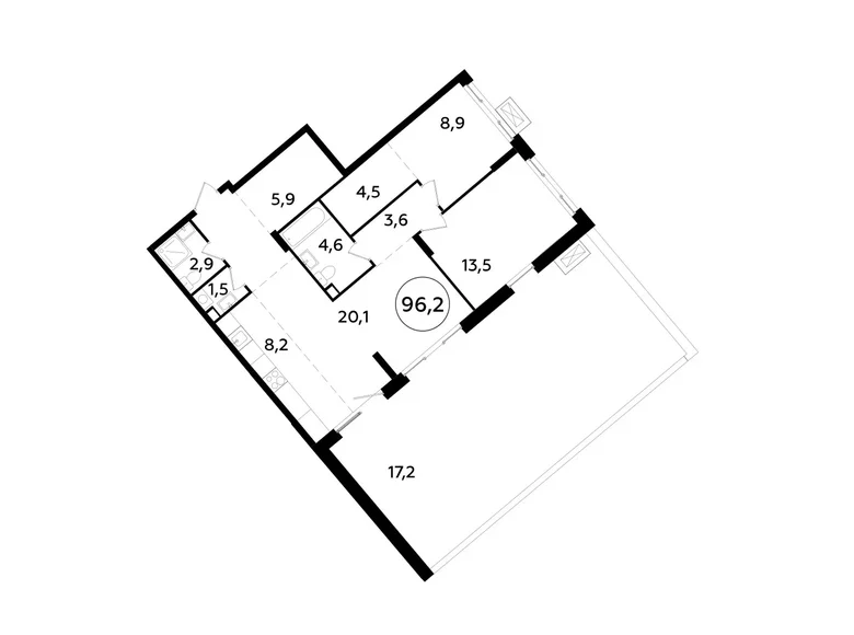Квартира 3 комнаты 95 м² район Коммунарка, Россия