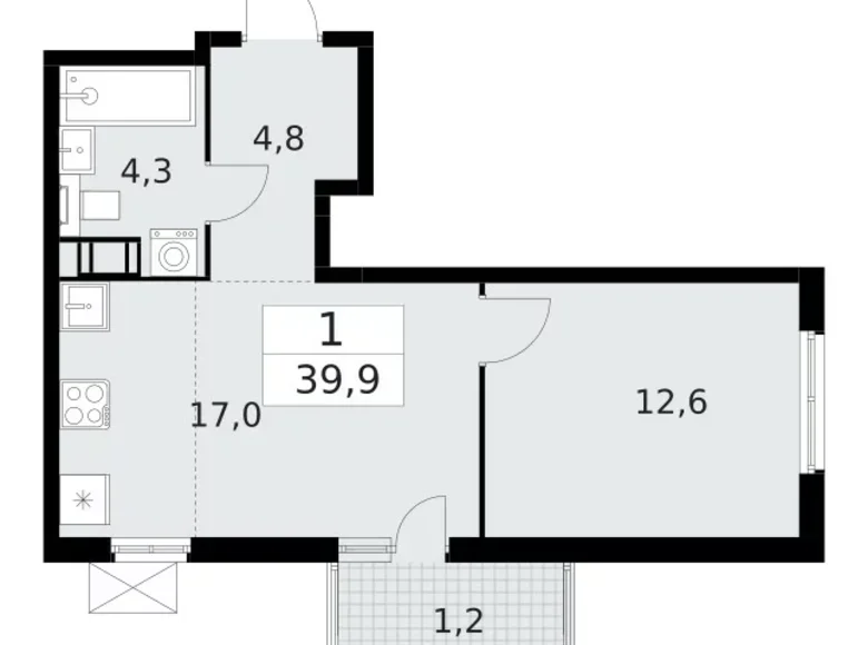 Mieszkanie 1 pokój 40 m² Krasnoye Selo, Rosja
