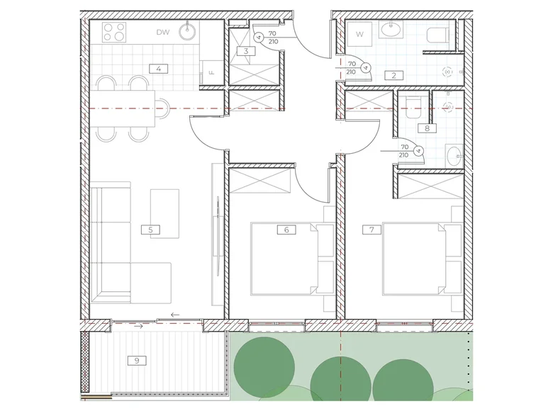 Mieszkanie 2 pokoi 67 m² Boreti, Czarnogóra