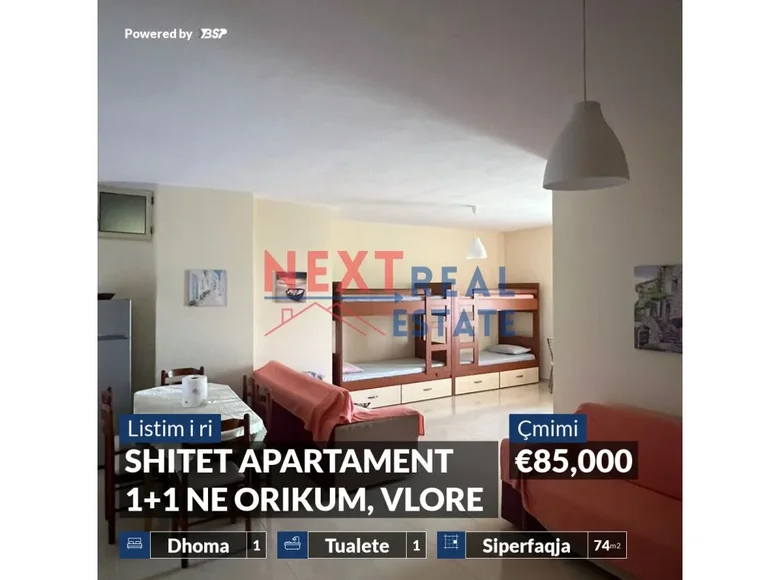 1 bedroom apartment 74 m² Orikum, Albania