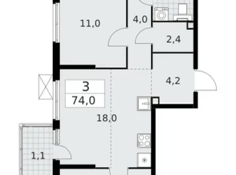 Mieszkanie 3 pokoi 74 m² Krasnoye Selo, Rosja