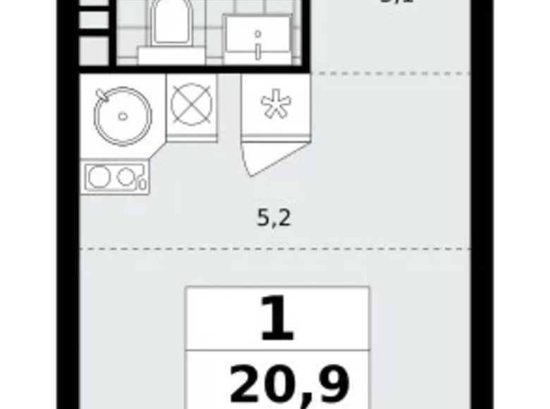 Appartement 1 chambre 21 m² Kommunarka, Russie