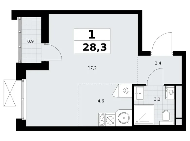 Appartement 1 chambre 28 m² Vnoukovo, Russie