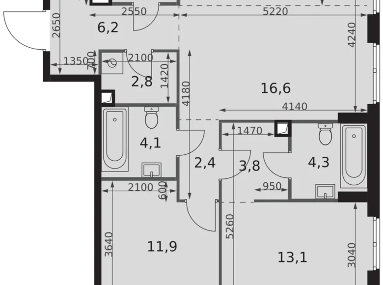 Mieszkanie 3 pokoi 74 m² Moskwa, Rosja