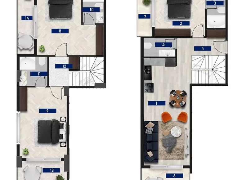 Квартира 4 комнаты 153 м² Аланья, Турция