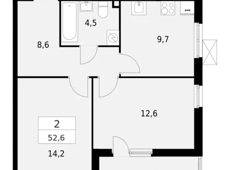 Mieszkanie 2 pokoi 53 m² Krasnoye Selo, Rosja