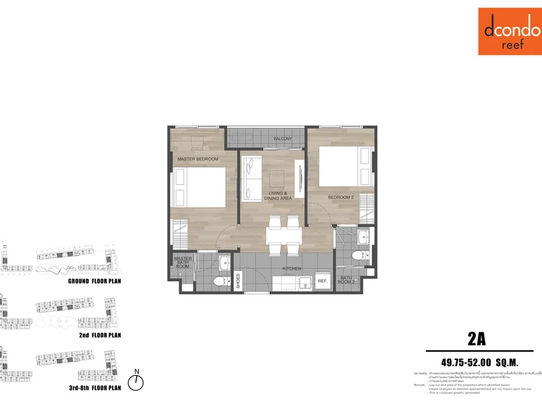 Wohnung 2 Schlafzimmer  Pa Tong, Thailand