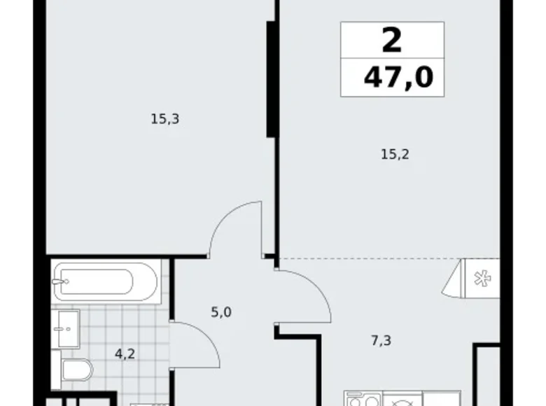 Appartement 2 chambres 47 m² Kommunarka, Russie