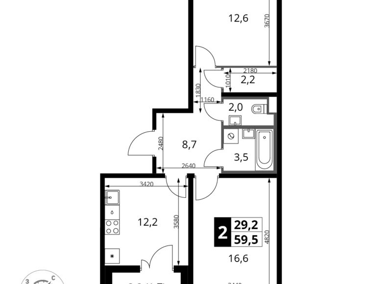 Apartamento 2 habitaciones 60 m² Leninsky District, Rusia