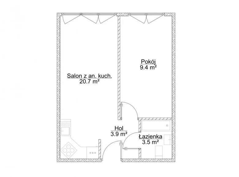 Apartamento 2 habitaciones 38 m² Varsovia, Polonia