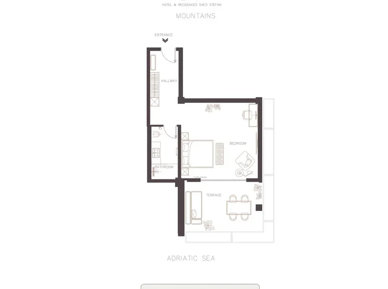 Condo 41 m² Przno, Montenegro