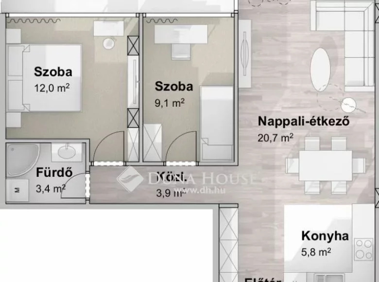 Apartment 1 bathroom 68 m² in Csongrád-Csanád, Hungary