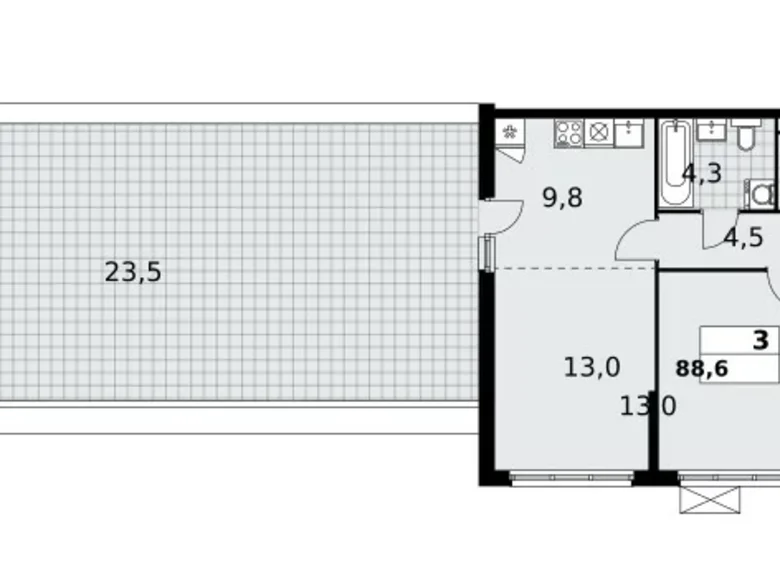 Wohnung 3 zimmer 89 m² Kommunarka, Russland