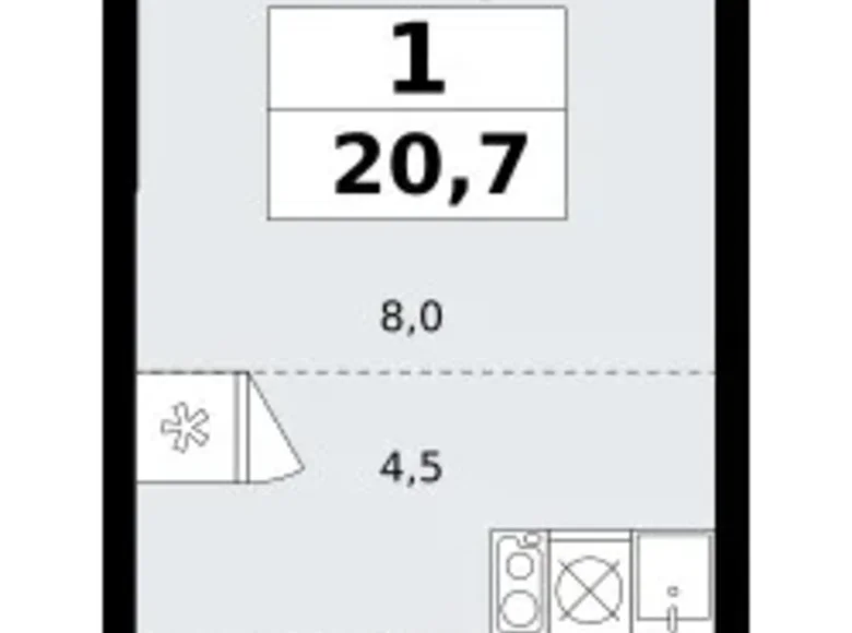 Appartement 1 chambre 21 m² Kommunarka, Russie
