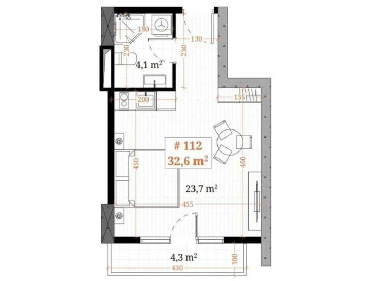 Mieszkanie 1 pokój 32 m² Batumi, Gruzja