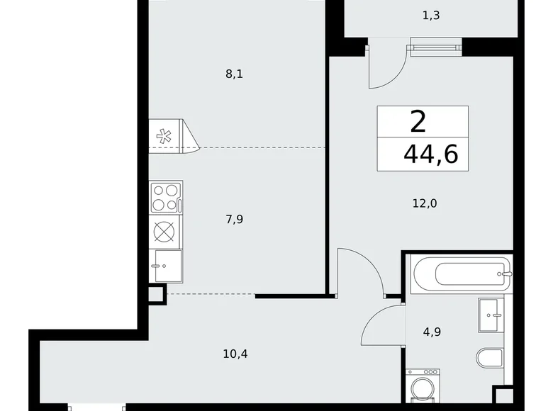 Квартира 2 комнаты 45 м² район Коммунарка, Россия
