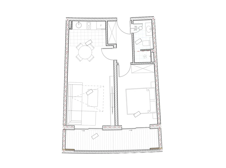Appartement 1 chambre 53 m² Boreti, Monténégro