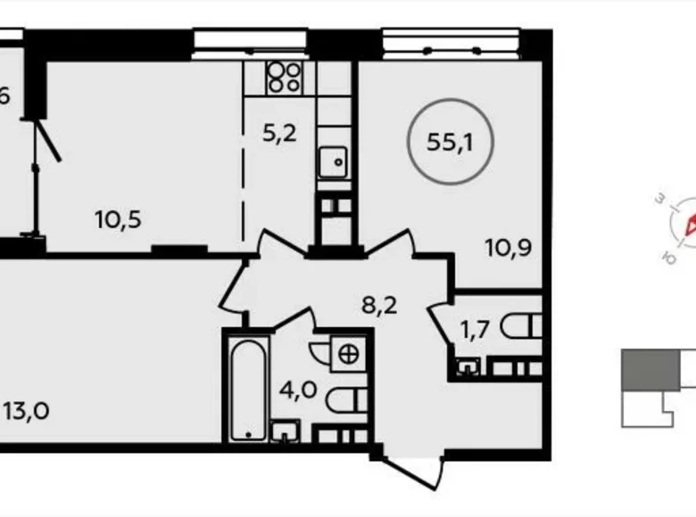 Apartamento 3 habitaciones 55 m² Kommunarka, Rusia