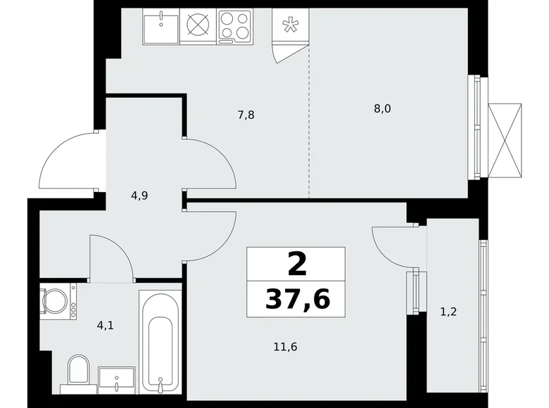 Apartamento 2 habitaciones 38 m² Kommunarka, Rusia