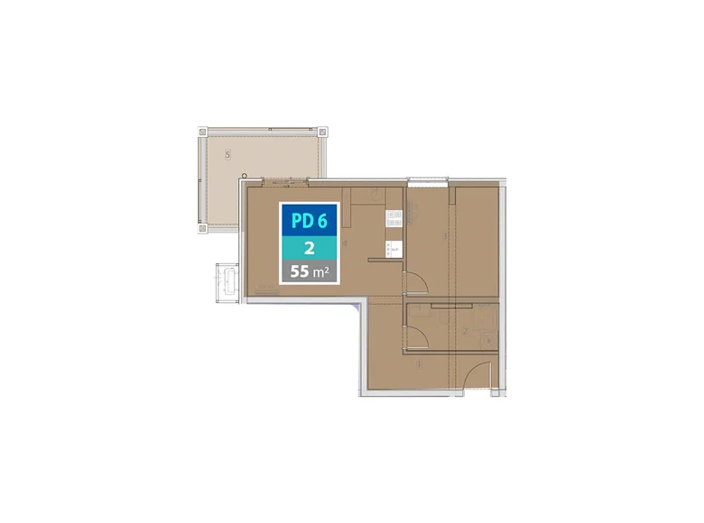 Квартира 2 комнаты 55 м² Provodina, Черногория