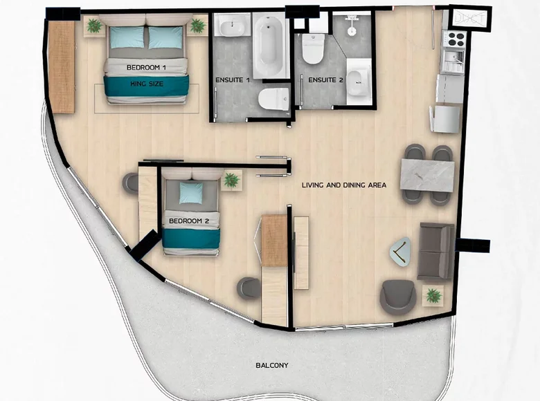2 room apartment 77 m² Rawai, Thailand