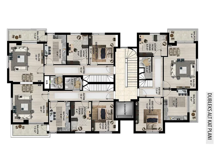 Penthouse 5 bedrooms 160 m² Muratpasa, Turkey