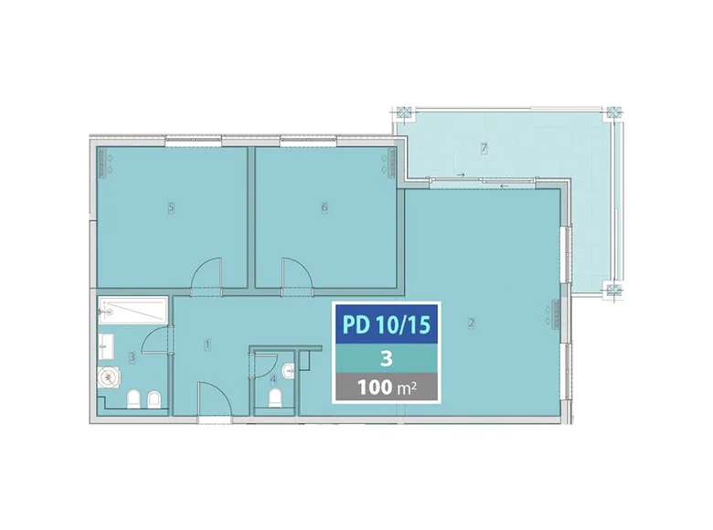 Mieszkanie 3 pokoi 100 m² Provodina, Czarnogóra