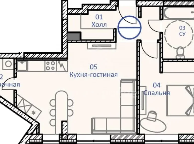Appartement 2 chambres 58 m² Moscou, Russie