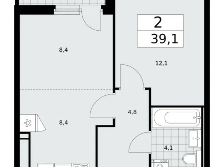 Mieszkanie 2 pokoi 39 m² Kommunarka, Rosja