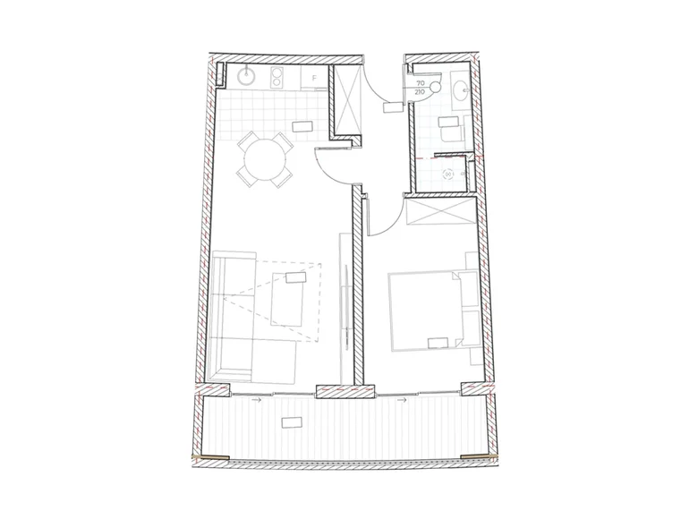 Wohnung 1 zimmer 53 m² Boreti, Montenegro
