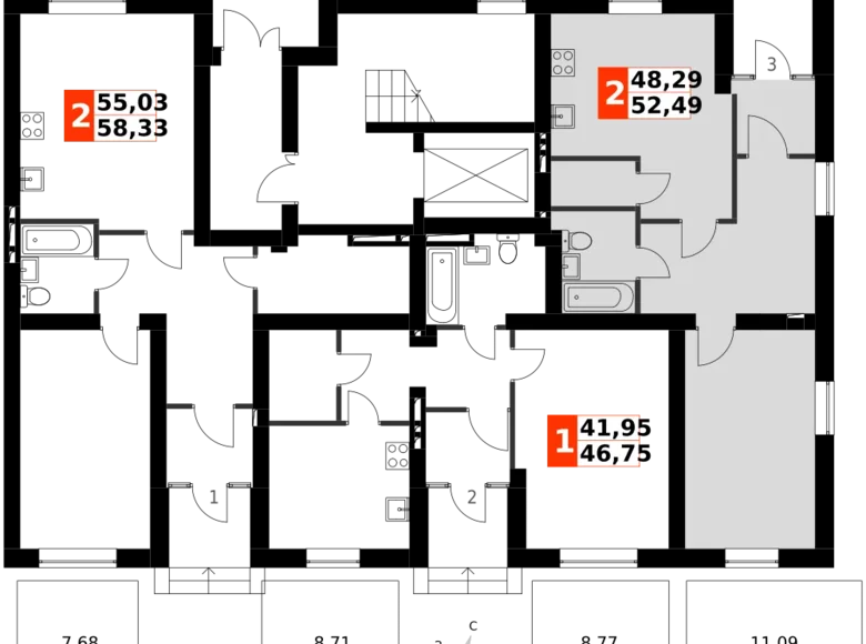 Mieszkanie 2 pokoi 56 m² Aprelevka, Rosja