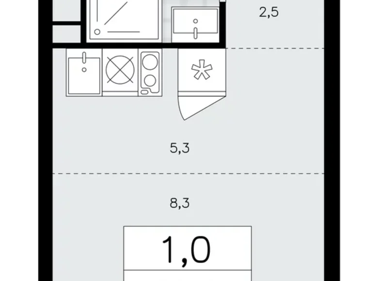 Apartamento 1 habitación 21 m² Kommunarka, Rusia