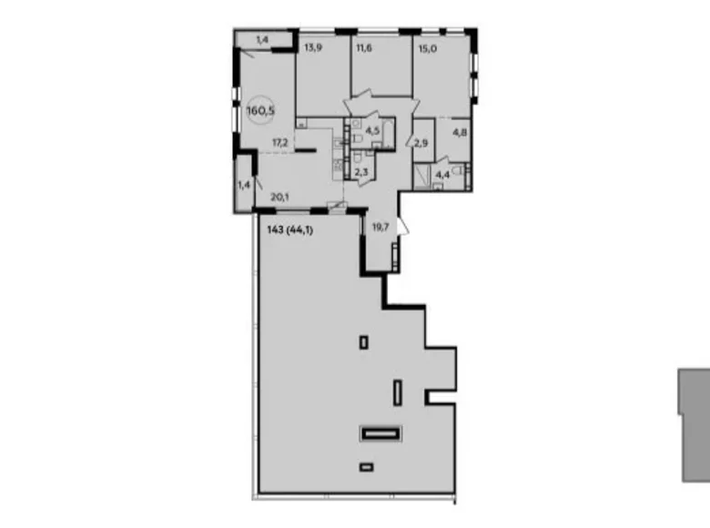 4 room apartment 161 m² Moscow, Russia