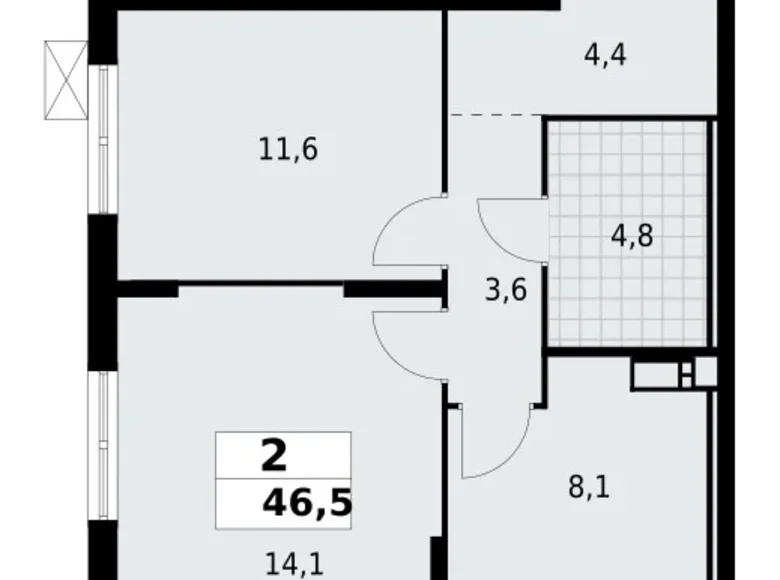 Квартира 2 комнаты 46 м² Красное Село, Россия