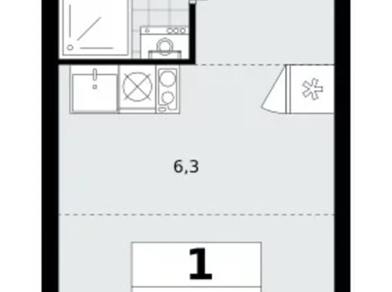 Apartamento 1 habitación 23 m² Kommunarka, Rusia