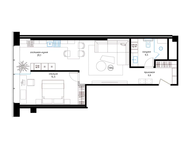 Apartment 57 m² Kopishche, Belarus