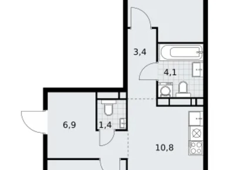 Квартира 3 комнаты 60 м² район Внуково, Россия