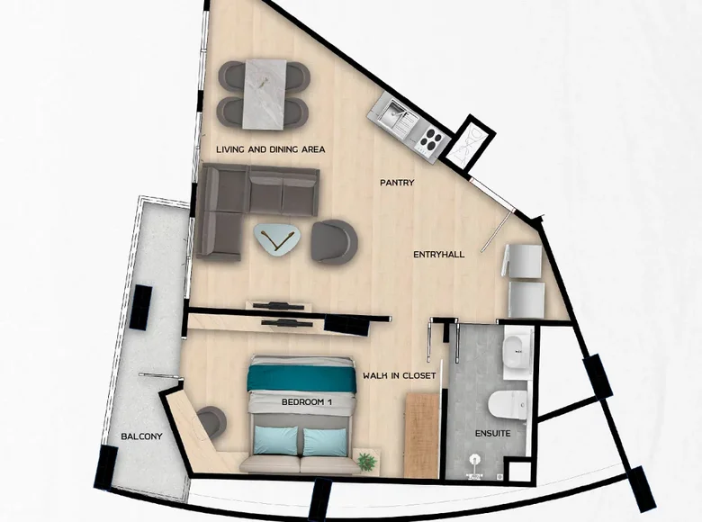 Appartement 1 chambre 50 m² Rawai, Thaïlande