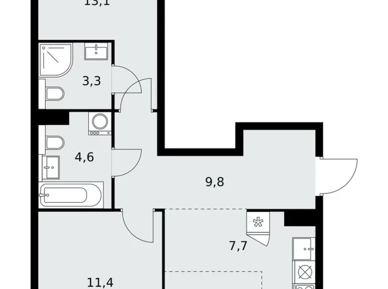 Wohnung 3 zimmer 61 m² Kommunarka, Russland