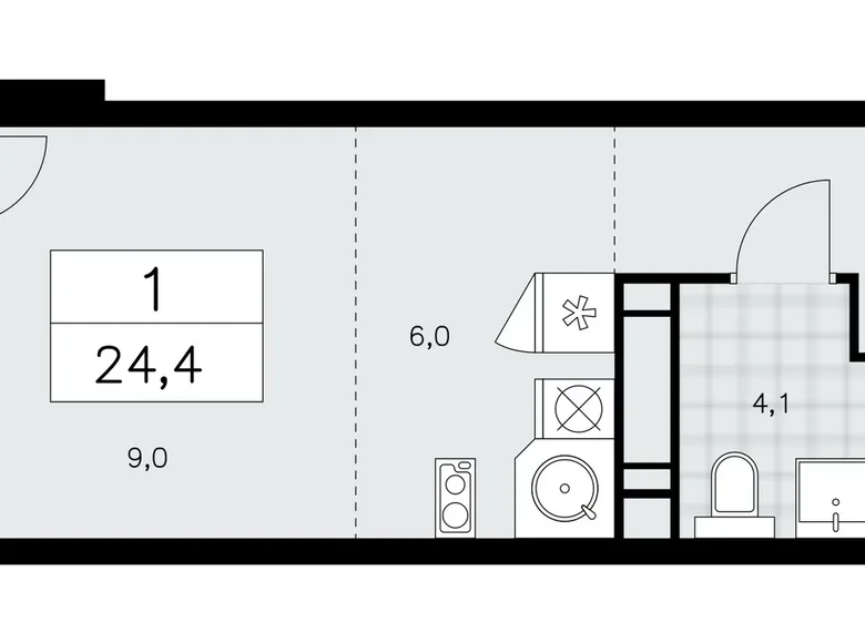Appartement 1 chambre 24 m² Kommunarka, Russie