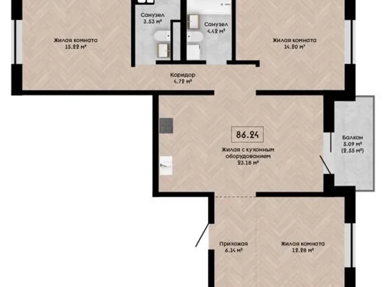 Wohnung 4 zimmer 86 m² Kalodziscanski sielski Saviet, Belarus