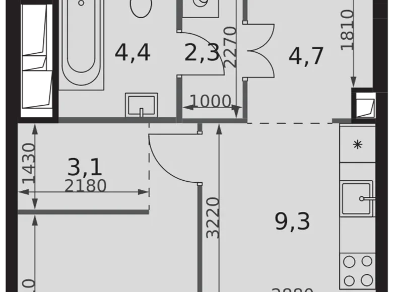 Appartement 1 chambre 37 m² Moscou, Russie