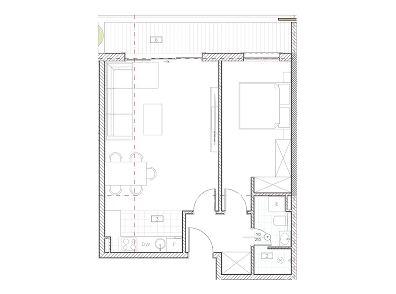 Mieszkanie 1 pokój 61 m² Boreti, Czarnogóra