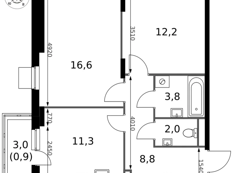 Mieszkanie 2 pokoi 56 m² Sapronovo, Rosja