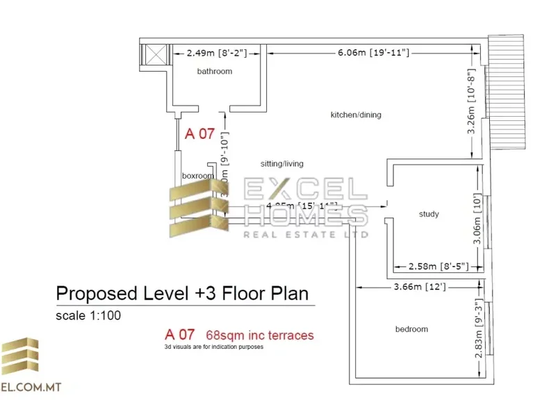 Квартира 2 спальни  Меллиха, Мальта